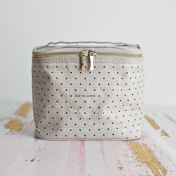 Kate Spade New York Lunch Tote Deco Dots Out to Lunch Coated Linen Cover - Picture 3 of 16